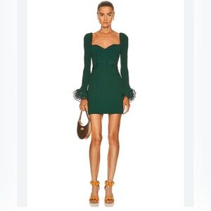 SELF-PORTRAIT
Inserted Lace Ribbed Knit Mini Dress